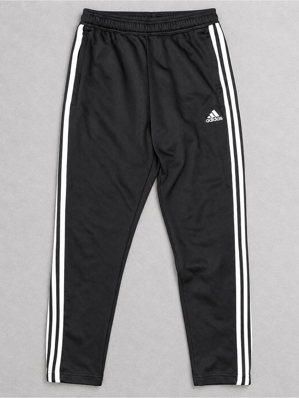 adidas Black Jogger Sweatpants with White Side Stripes